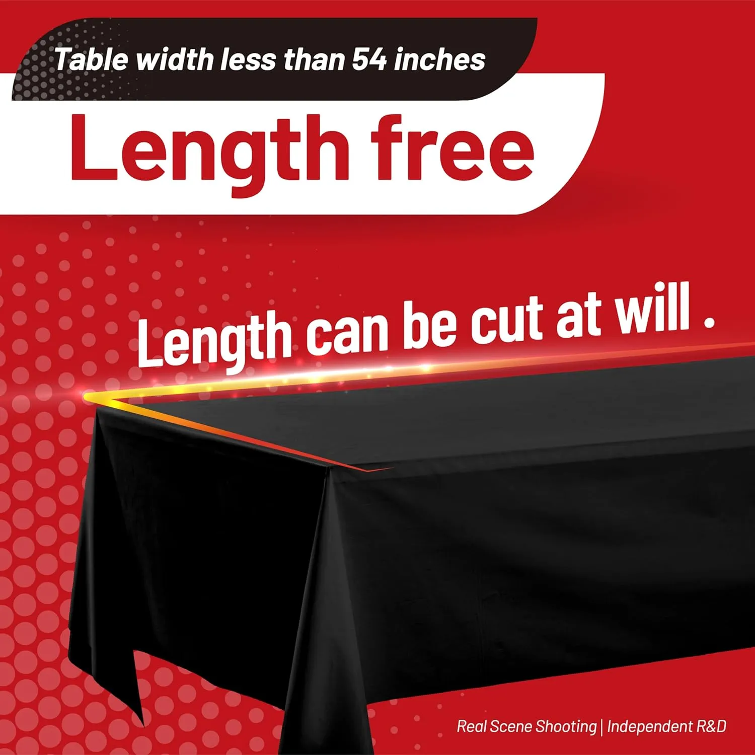 Plastic Tablecloth Roll, 310 Ft x 54 In Plastic Table Cloth Disposable Black Tablecloth Roll Premium PEVA Waterproof Black Table Cover Rolls with Cutter for Banquets, Festivals, Parties, Birthdays