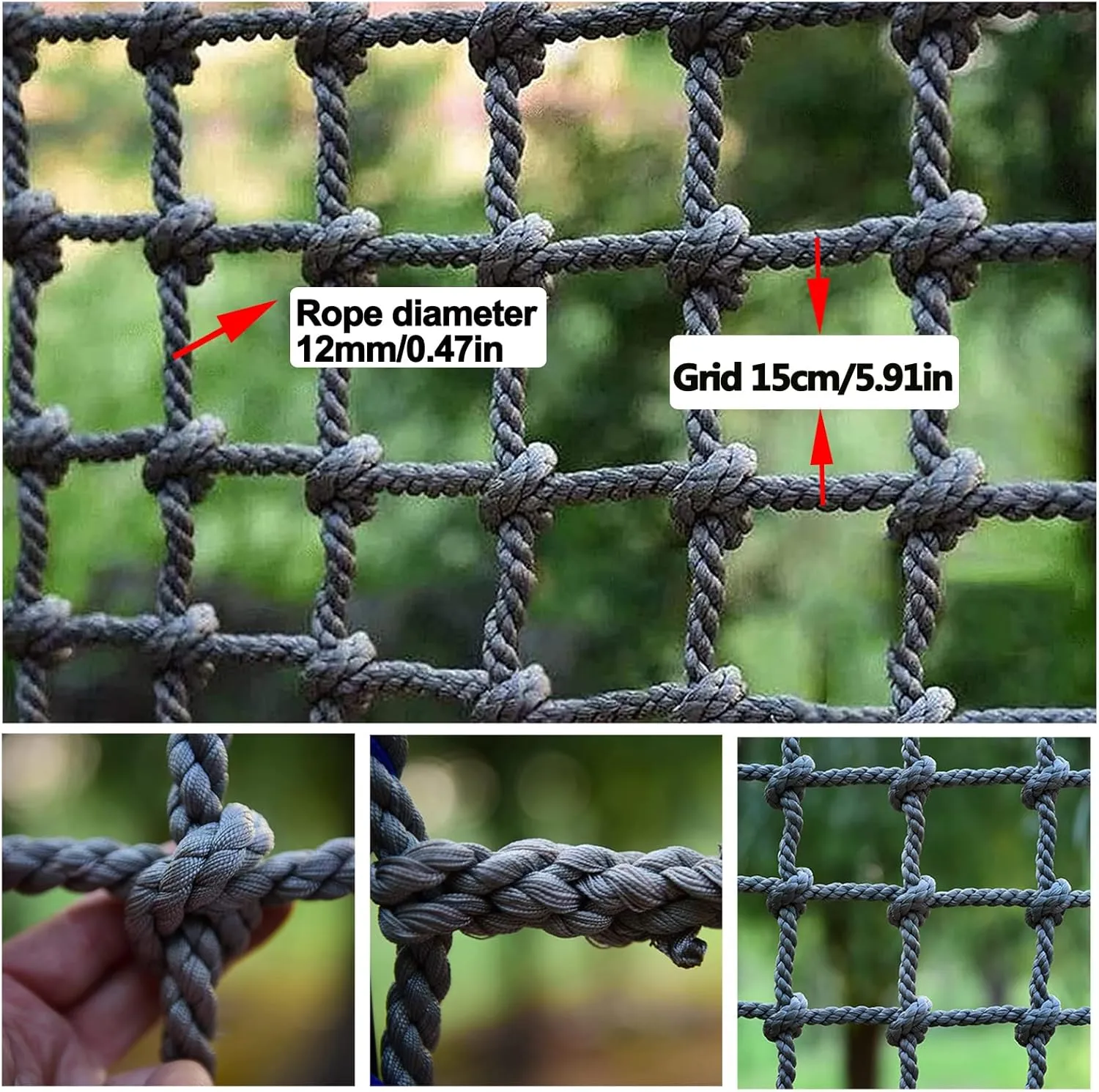 Playground Playground Net Heavy Duty Climbing Cargo Net for Kids Aldult Outdoor Tree House Cargo Rope Ladder Truck Trailer Fence Netting Swing Hammock,6.6x21.3ft