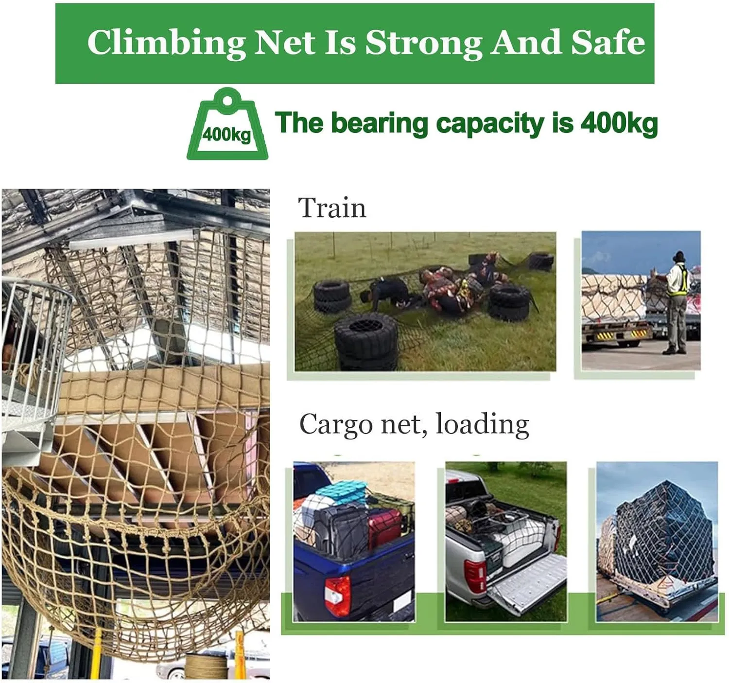 Playground Playground Net Heavy Duty Climbing Cargo Net for Kids Aldult Outdoor Tree House Cargo Rope Ladder Truck Trailer Fence Netting Swing Hammock,6.6x21.3ft