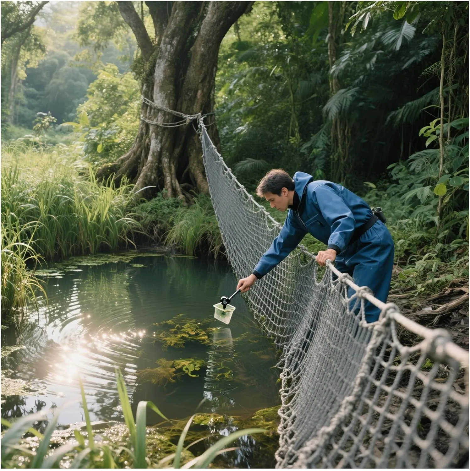 Playground Safety Net Heavy Duty Climbing Cargo Net Rope Ladder Tree House Outdoor Swing Set Hammock Balcony Banister Protection Fence Decor,6.6x6.6ft