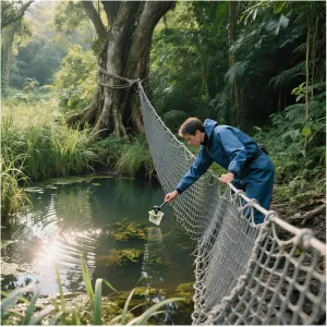 Playground Safety Net Heavy Duty Climbing Cargo Net Rope Ladder Tree House Outdoor Swing Set Hammock Balcony Banister Protection Fence Decor,6.6x6.6ft