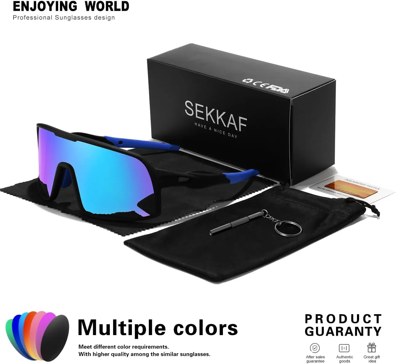 Polarized Sports Sunglasses for Men and Women Cycling Glasses UV Protection Goggles for Mountain Bike Running Fishing