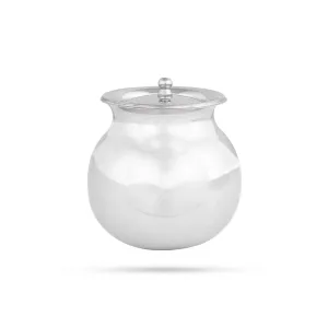 Pongal Pot With Lid - 5.5 x 3.75 Inches | Stainless Steel Kalash/ Stainless Steel Pot for Home/ 285 Gms Approx