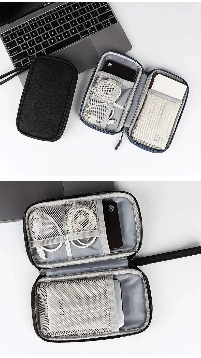 Portable Cable Organizer Waterproof Storage Bag for Power Bank Digital Cable Case Earphone Oxford Cloth Earphone Holder Case