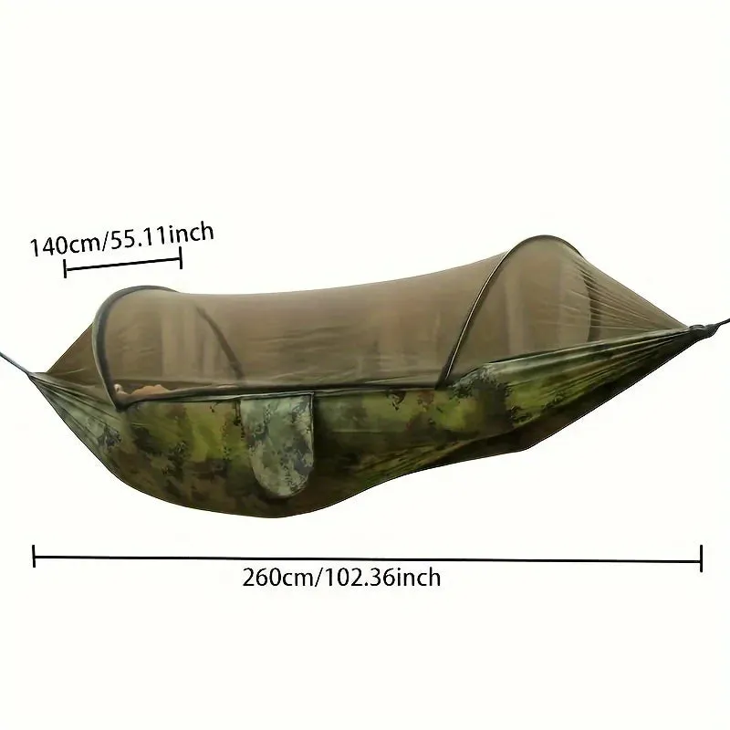 Portable Camping Hammock with Mosquito Net – Quick-Setup Nylon Knit Hammock for Outdoor Relaxation