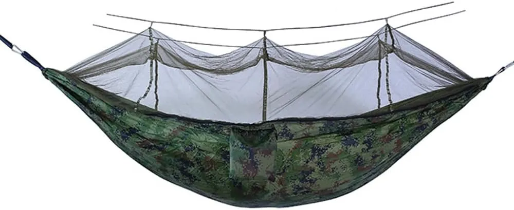 Portable Camping Hammock with Net for Backyard Garden Camping Backpacking Nylon Parachute Travel Outdoor Hammock 260x140cm