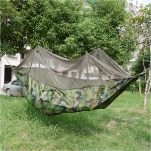 Portable Camping Jungle Outdoor Hammock Hanging Nylon Bed Tent Mosquito Net Camo