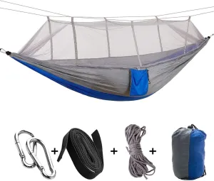 Portable Hammock Outdoor Mosquito net Hammock Camping with Mosquito net Ultra Light Camping Aerial Tent (Color : Green) (Blue)