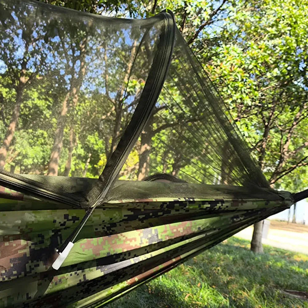 Portable Hammock with Mosquito Net Hammock Bed with Tree Straps for Indoor Outdoor Hiking Camping Backpacking
