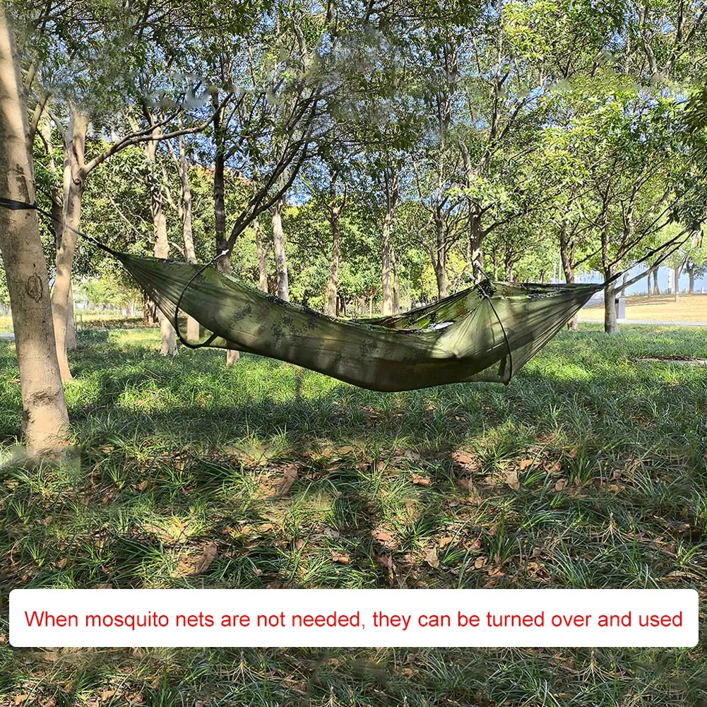 Portable Hammock with Mosquito Net Hammock Bed with Tree Straps for Indoor Outdoor Hiking Camping Backpacking