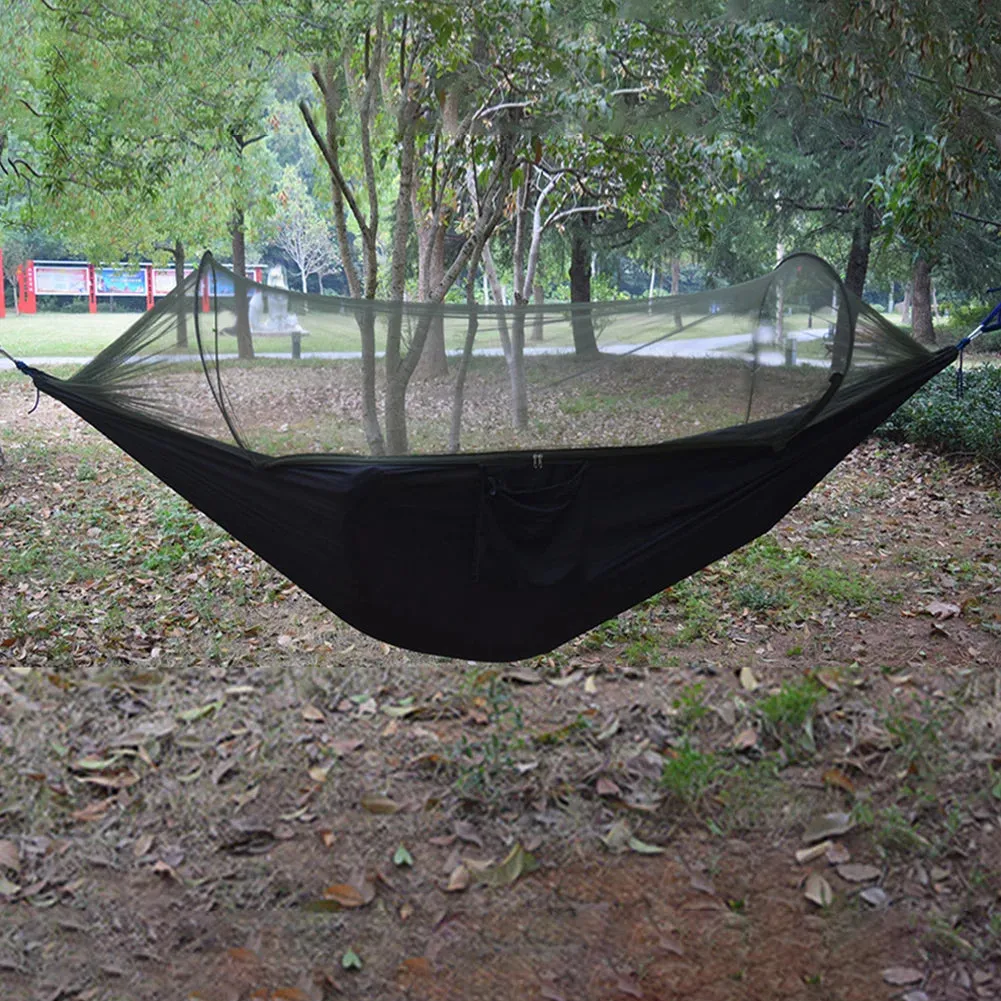Portable Hammock with Mosquito Net Hammock Bed with Tree Straps for Indoor Outdoor Hiking Camping Backpacking