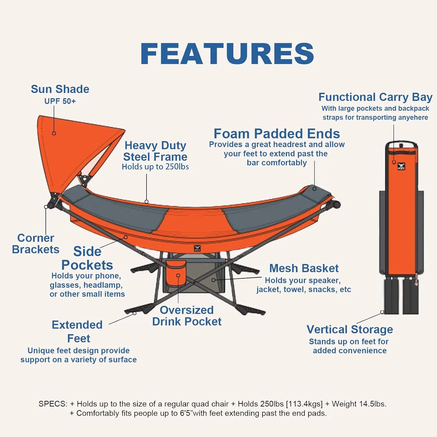 Portable Hammock with Stand, World's Best Mock ONE® Hammock, Compact Folding Framed Hammock with Adjustable Sunshade Canopy for Indoor, Outdoor, Park, Backpacking, Camping, Hiking, Travel, Beach-Green