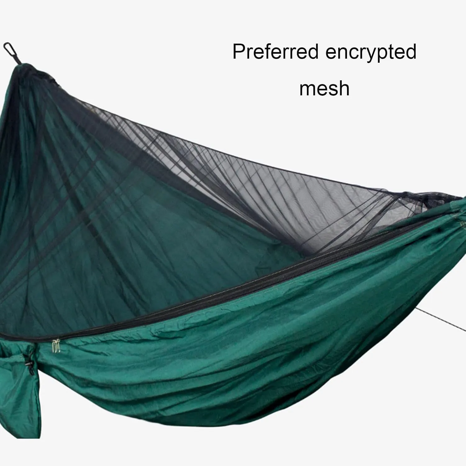 Portable Hammocks, Camping Hammock with Mosquito Net,Travel Lightweight Hammocks with Tree Straps and Solid Carabiners, Hold Up to 660lbs (Black)