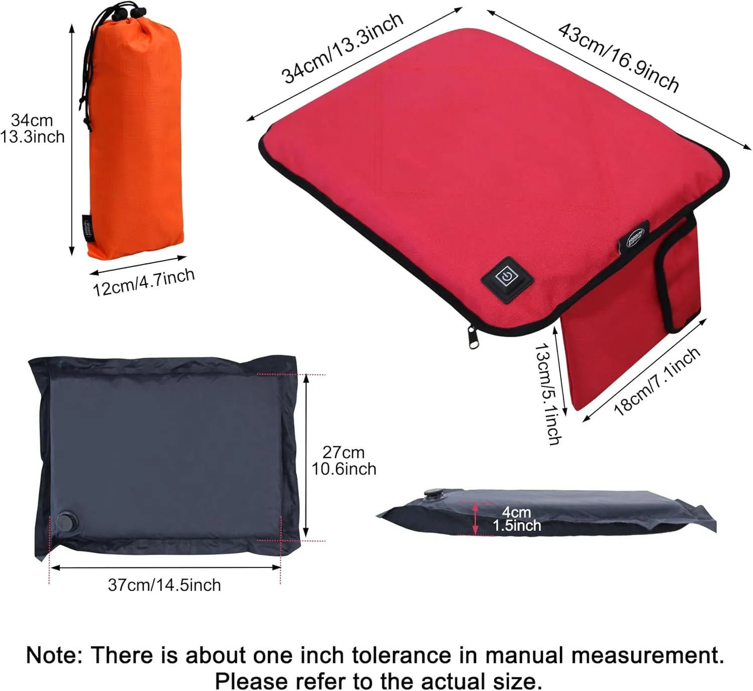 Portable Heated Seat Cushion,Heated Stadium Seats for Bleachers,Waterproof Heated Seat Pad