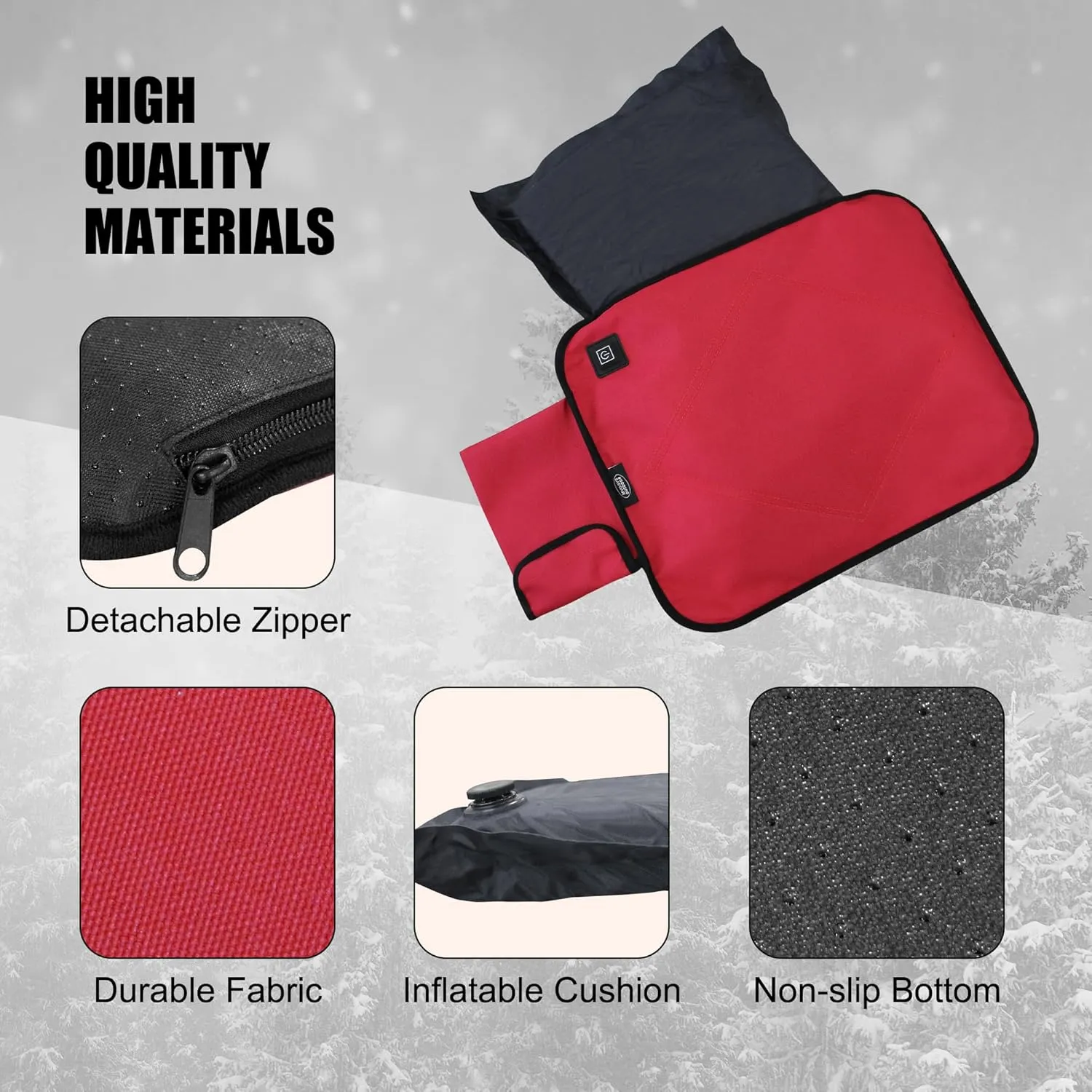 Portable Heated Seat Cushion,Heated Stadium Seats for Bleachers,Waterproof Heated Seat Pad