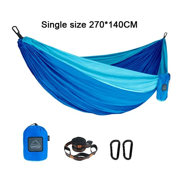 Portable Nylon Parachute Fabric Hammock - Single and Double Size for Camping, Hiking, and Garden