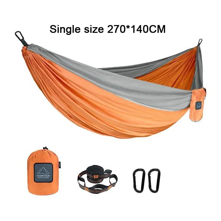 Portable Nylon Parachute Fabric Hammock - Single and Double Size for Camping, Hiking, and Garden