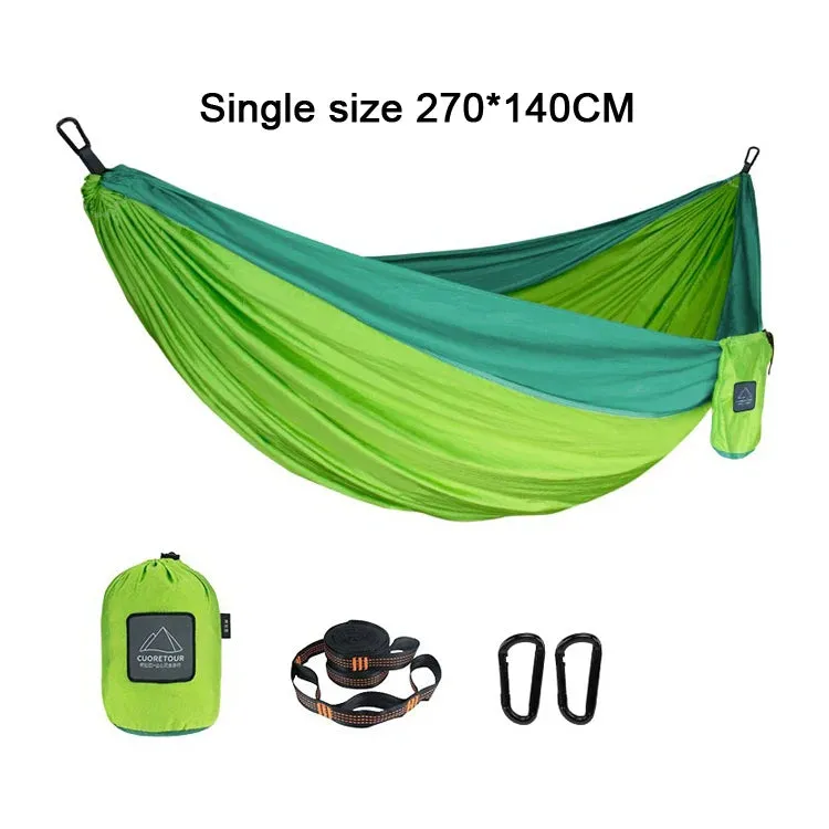 Portable Nylon Parachute Fabric Hammock - Single and Double Size for Camping, Hiking, and Garden
