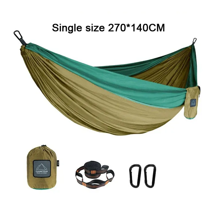 Portable Nylon Parachute Fabric Hammock - Single and Double Size for Camping, Hiking, and Garden