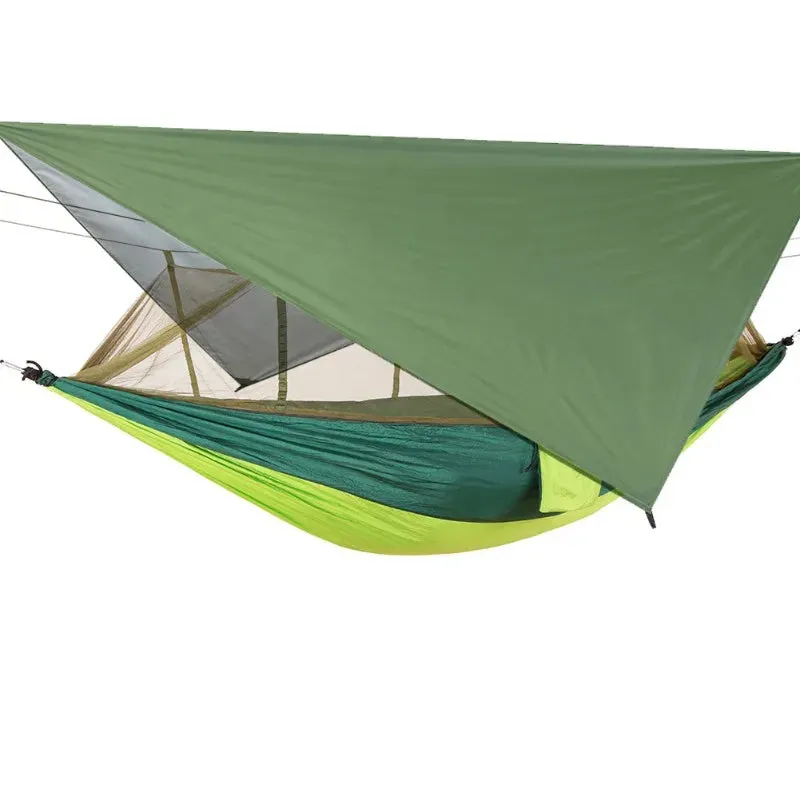 Portable Outdoor Camping Hammocks With Mosquito Net And Rain Tent Equipment Supplies Shelters Camp Bed Survival Portable Hammock