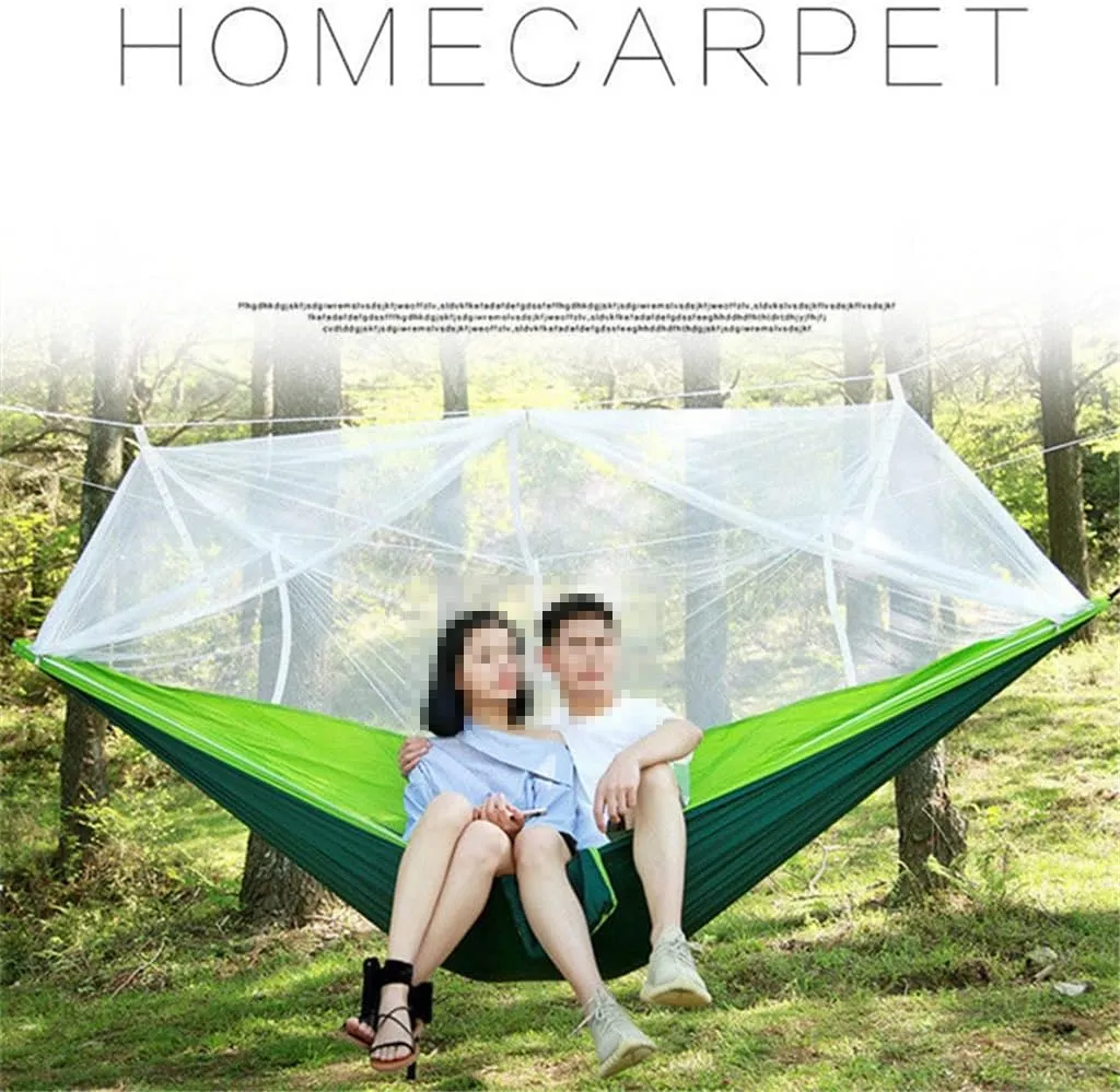 Portable Outdoor Camping Mosquito Net HammockTent with Hammock Canopy High Strength Parachute Hanging Bed Sleeping Swing (Color : Gray) (White Style)