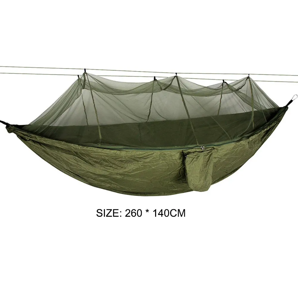 Portable Outdoor Camping Tent Hammock with Mosquito Net 2 Person Canopy Parachute Hanging Bed Hunting 210T Nylon Sleeping Swing