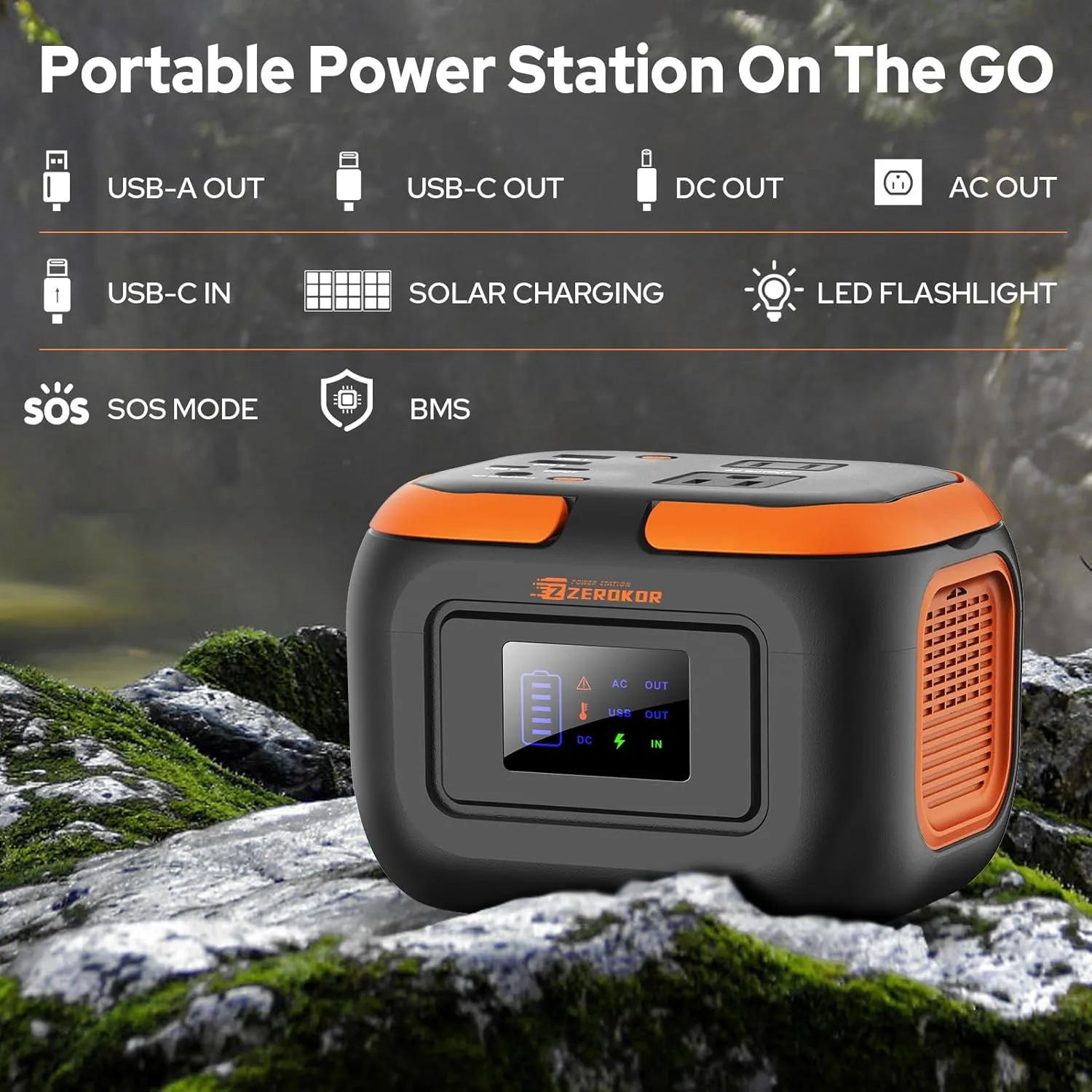 Portable Power Station 120W, 110V Power Bank with AC Outlet, Portable Generator 97.6Wh External Lithium Battery Pack with USB C Input for Camping Home Use Van Life Adventure