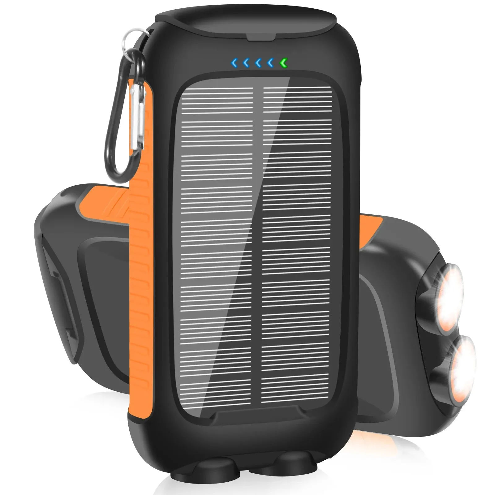 Portable Waterproof Solar Power Bank 10000mAh with Dual USB and LED Light