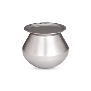 Pot with Lid - 5 x 5 Inches | Cooking Pot/ Stainless Steel Pot/ Pongal Handi for Home/ 405 Gms Approx