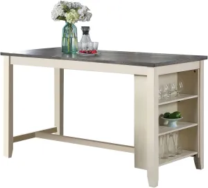 Poundex Rectangle Counter Height Dining Table, Grey&White