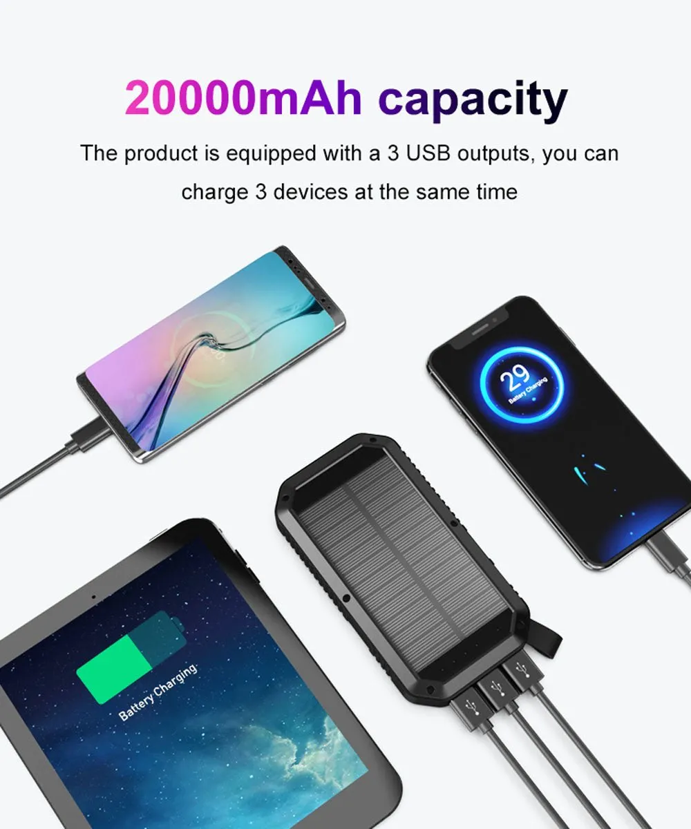 Power 20000mAh Bank Most-ordered bank power LED Order now ES981S-Business light camping Solar CRONY with