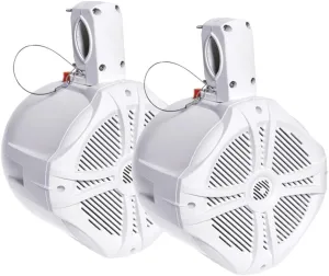Power Acoustik 6.5" MARN Wake TWR WHT, MWT_65W Marine-Grade 6.5" 500-Watt Wake Tower Enclosure & Speaker System (White), 100% Waterproof Enclosure & Speaker System, High-Density ABS Construction wi…