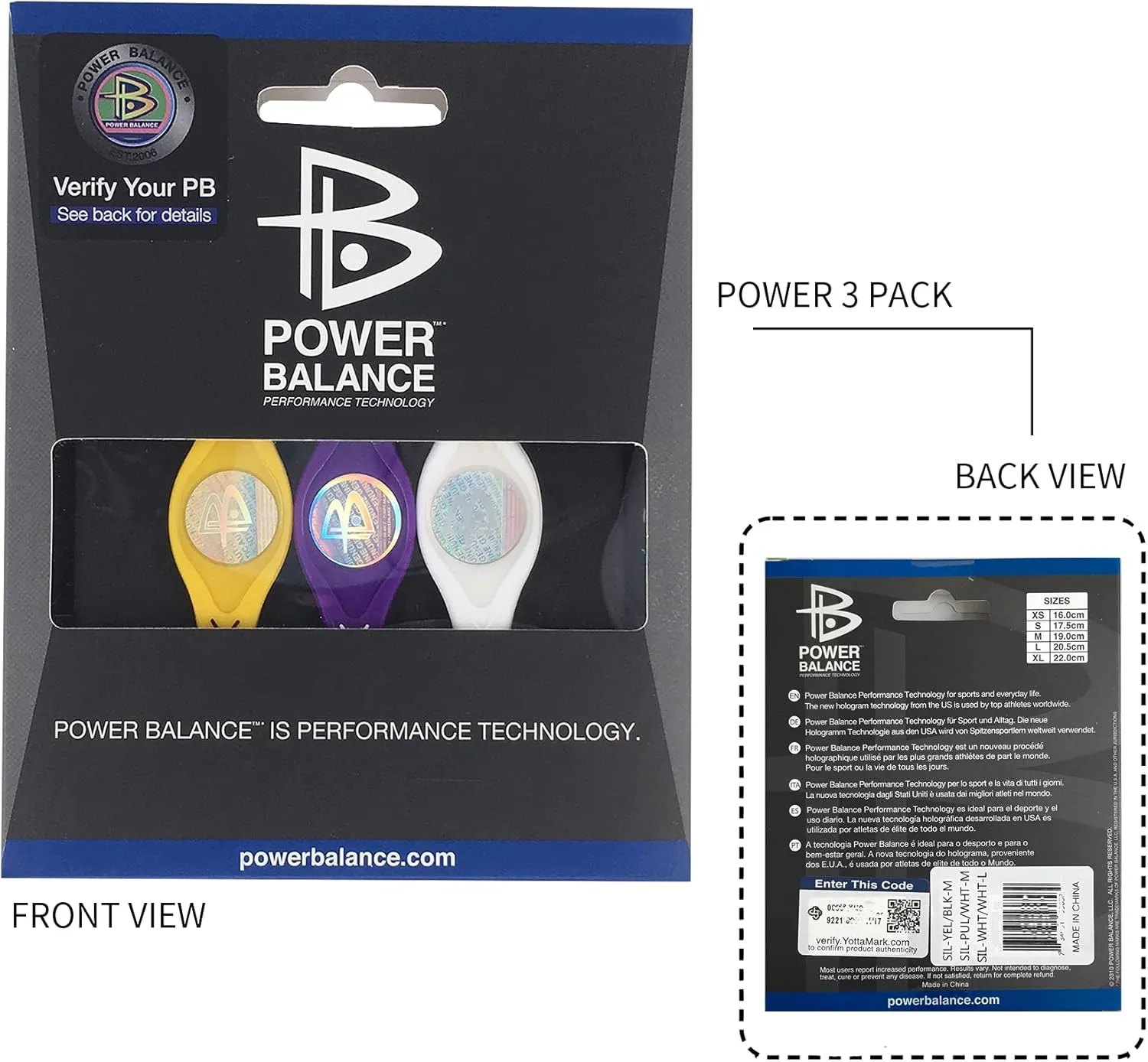 Power Balance the Original Genuine Performance Wristband, Silicone rubber Wristbands Bracelets sports bracelet wristband for men women, power 3 pack bangles, safe Waterproof Lightweight durable, size of M M L（M 19.0CM/L 20.5CM)