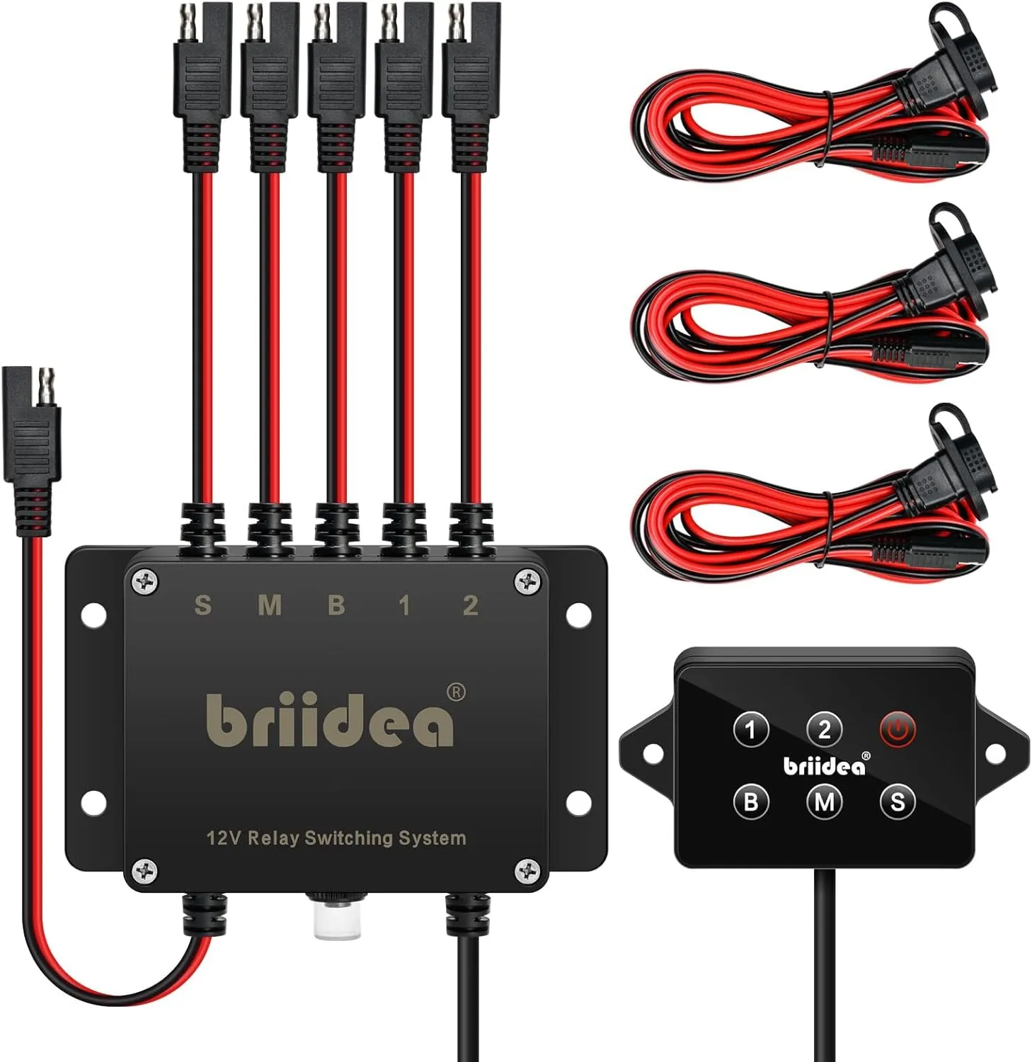 Power Panel Switching System, Briidea Plug-and-Play SAE Power Switching System with Waterproof IP67, Ideal for Boats, Kayaks, ATVs, and UTVs
