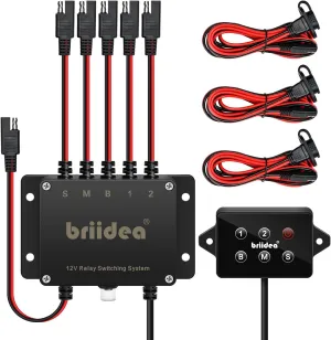 Power Panel Switching System, Briidea Plug-and-Play SAE Power Switching System with Waterproof IP67, Ideal for Boats, Kayaks, ATVs, and UTVs