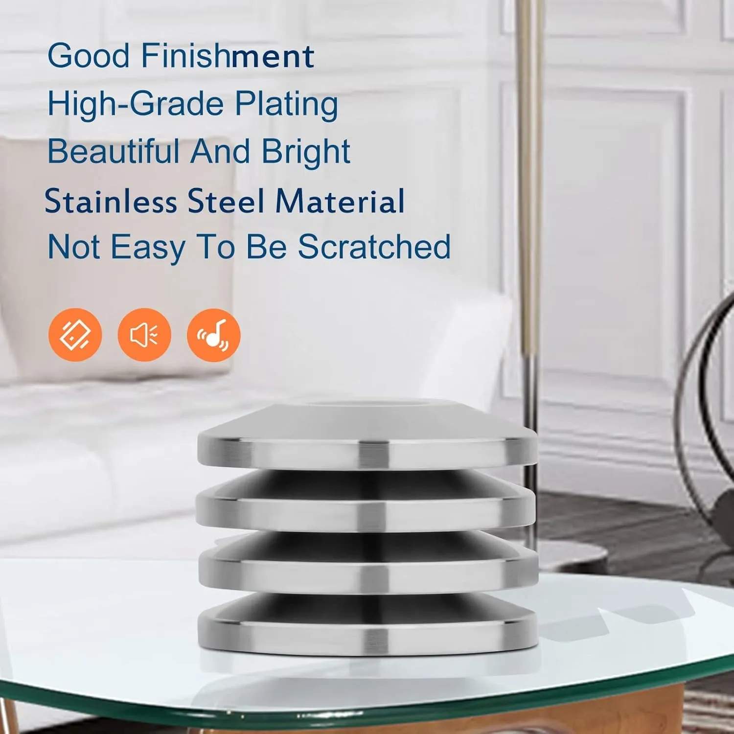 Preffair 4Pcs Stainless Steel Audio Speaker Spike Pads Mats Speaker Isolation Stand Feet Cone Shock Floor Protector Base for HiFi Turntable Subwoofer Loudspeaker Amplifier CD DVD Player