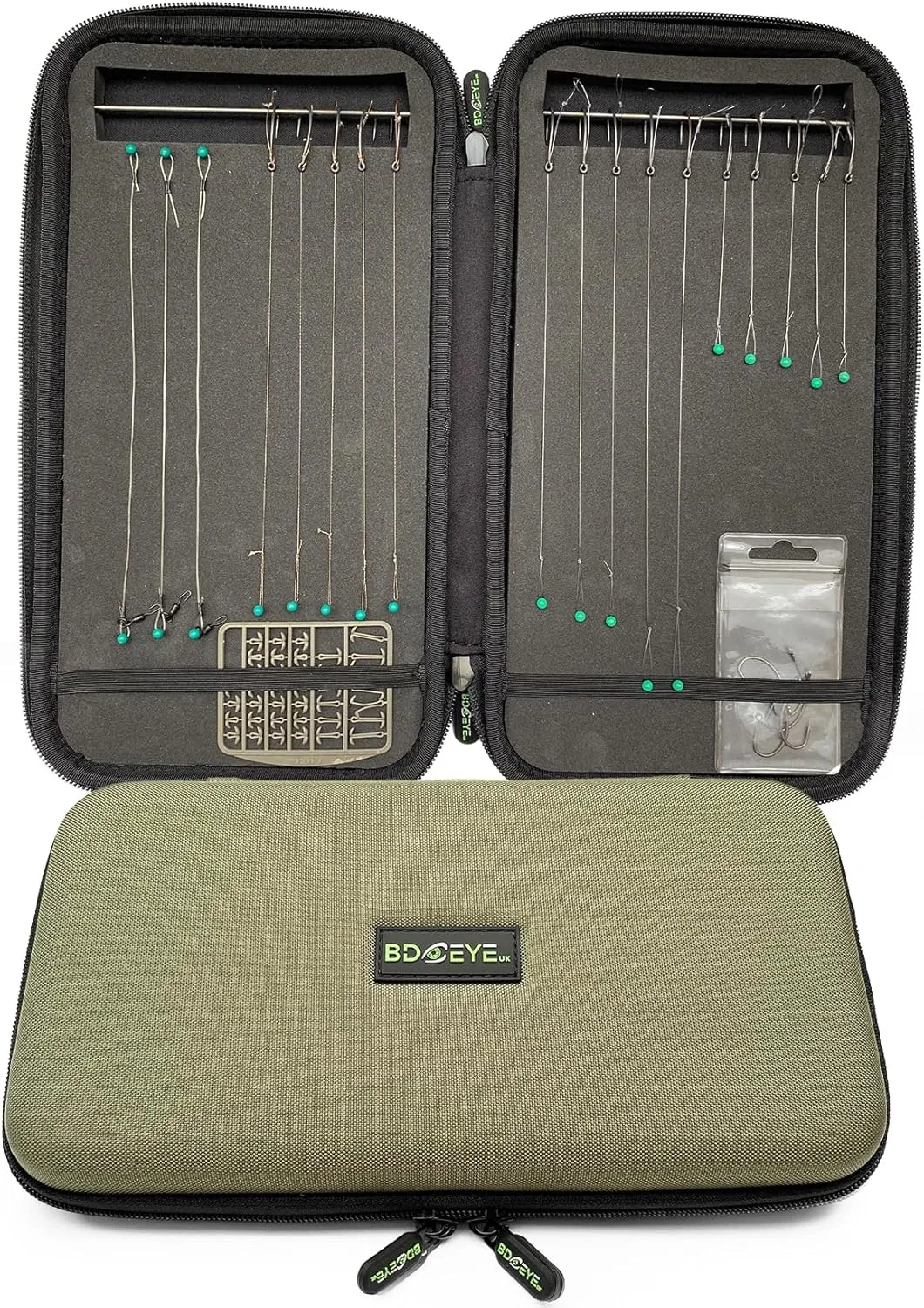 Premium Fishing Rig Wallet – Stiff Rig Storage Case with High-Density Foam, Stainless Steel Pins & Hook Bar – Compact, Waterproof Organizer for Pre-Tied Carp & Sea Fishing Rigs
