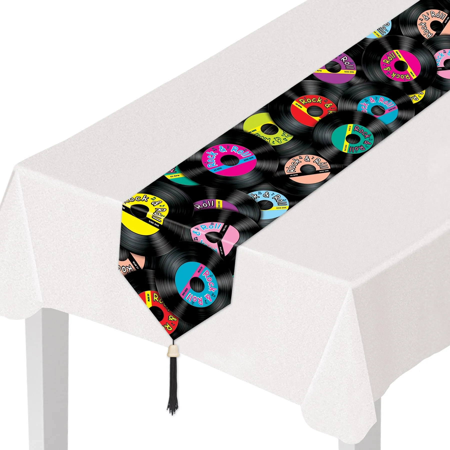 Printed Rock & Roll Paper Party Table Runner