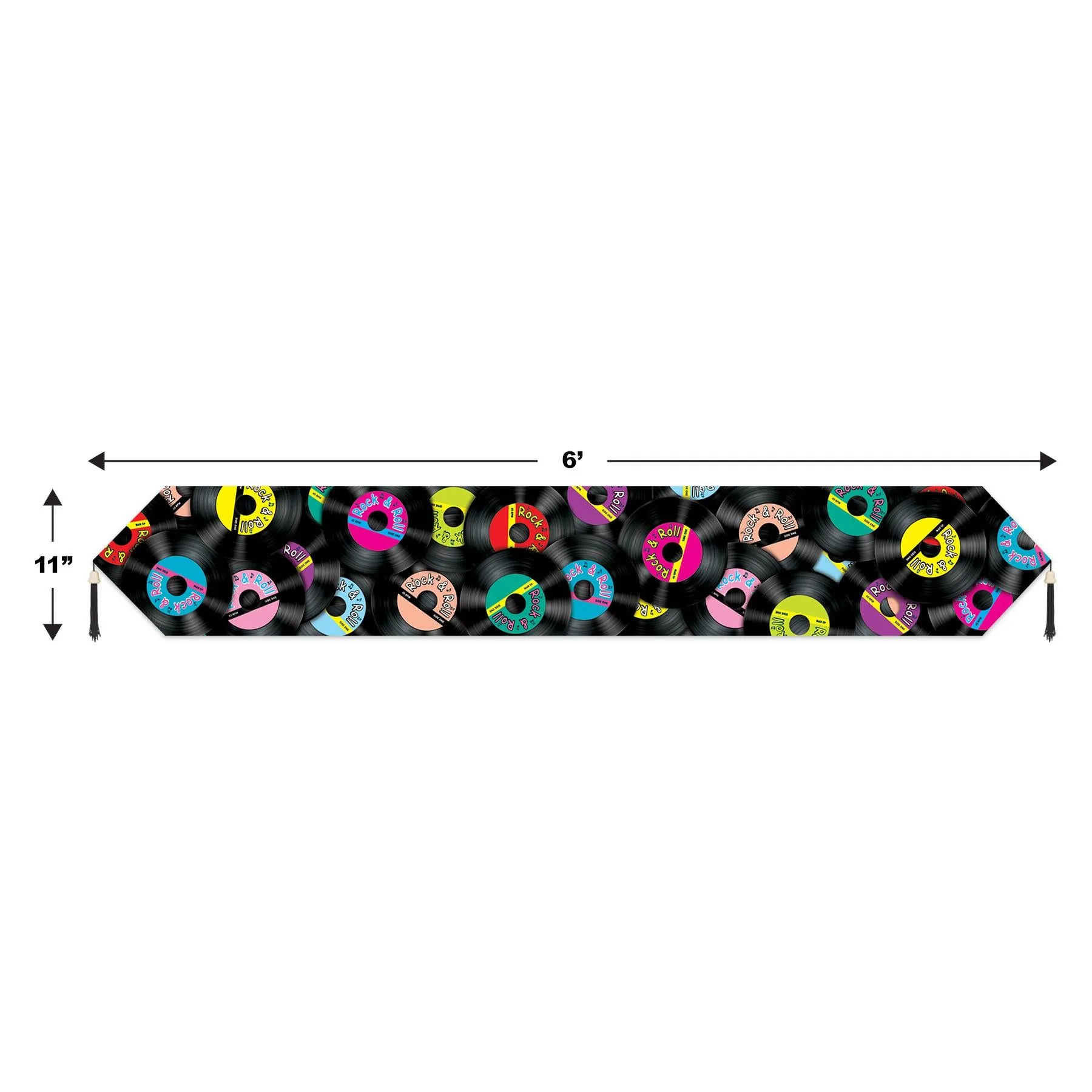 Printed Rock & Roll Paper Party Table Runner