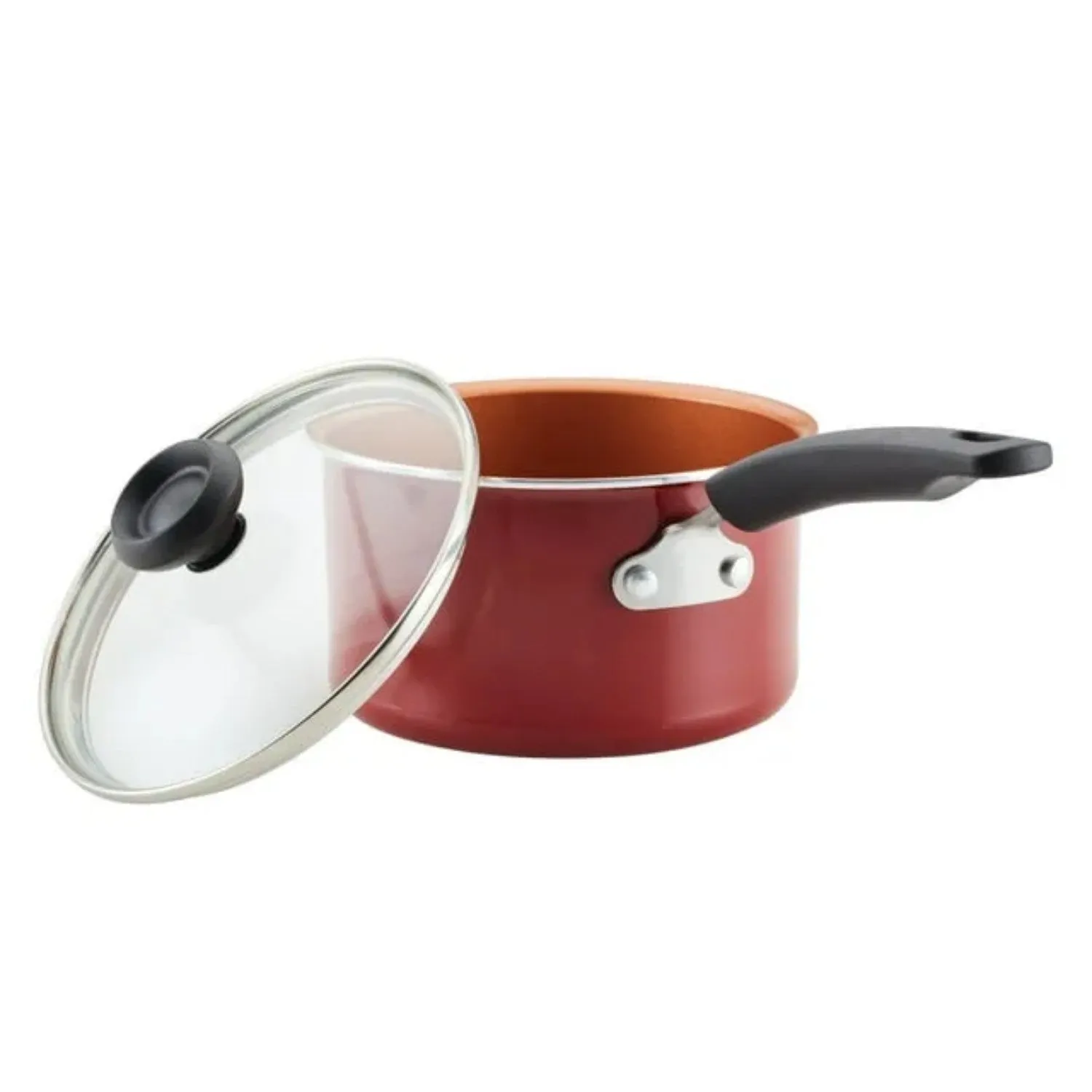 Pro 14-Piece Easy Ceramic Long-lasting Cookware red Set Clean LunaLulink Giant bargain Nonstick