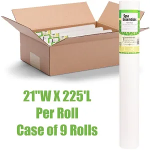 Professional Poly-Backed Table Paper / Perforated Every 18" / Each Roll 21" W X 125' L / 9 Rolls Per Case by Spa Essentials