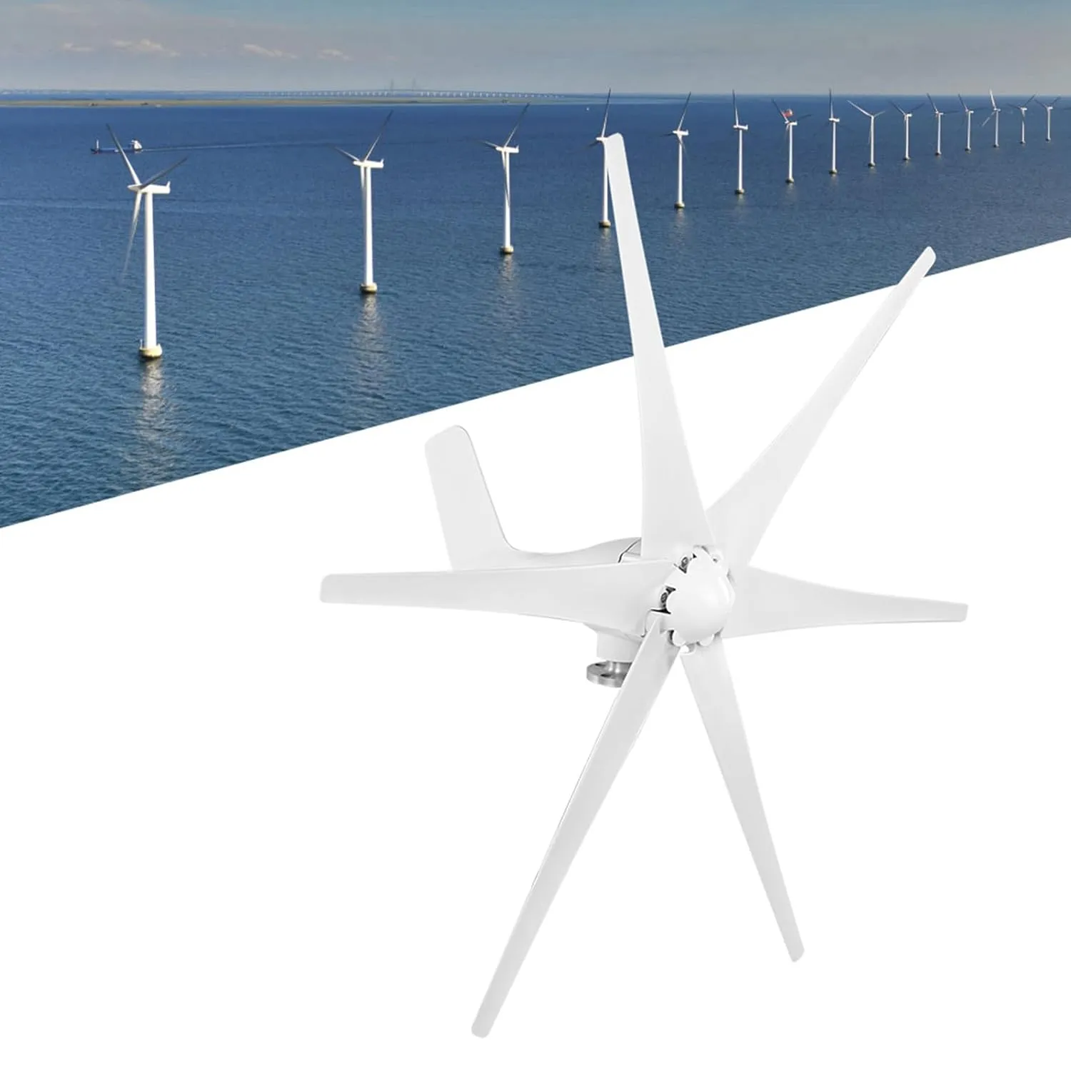 Professional Wind Turbines, 6 Blade Professional Wind Turbines Small Windmill Generator 1600W Industrial, Solar And Wind Power Parts And Accessories (24V)