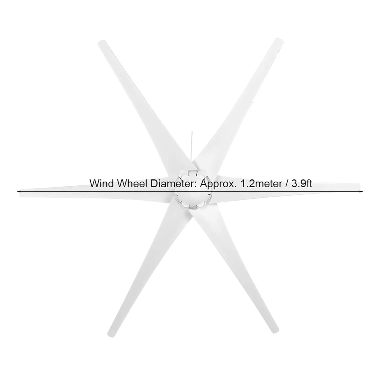 Professional Wind Turbines, 6 Blade Professional Wind Turbines Small Windmill Generator 1600W Industrial, Solar And Wind Power Parts And Accessories (24V)