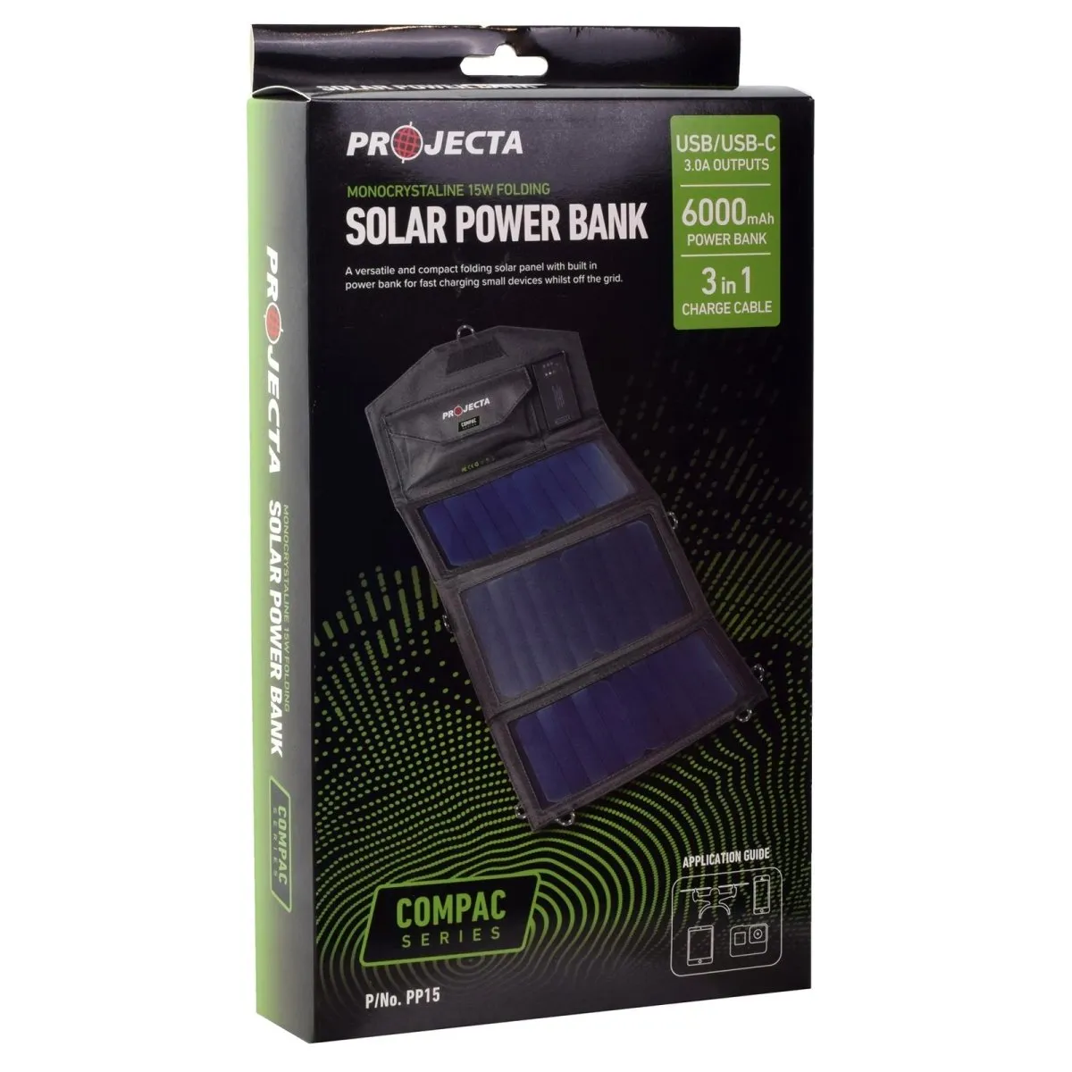 PROJECTA 10W Personal Folding Solar Panel With Power Bank