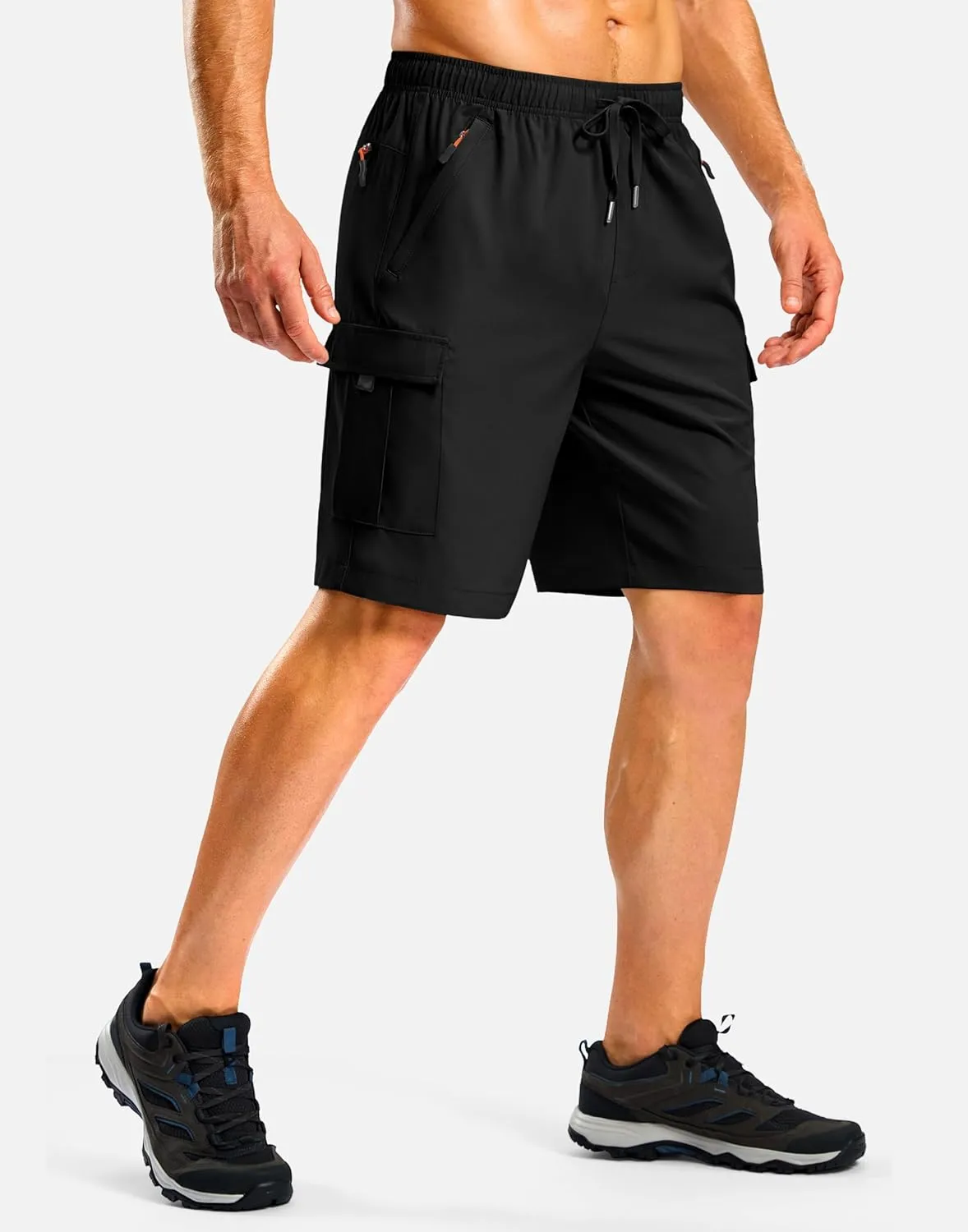Pudolla Men's Hiking Cargo Shorts with 5 Pockets Lightweight 9" Outdoor Work Casual Shorts for Men Travel Fishing