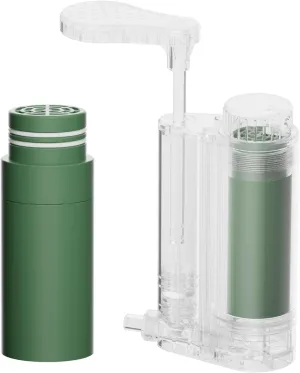 Purewell Replaceable Water Filter for Stainless Steel Water Purifier - Emergency Water Filter Pump with 3-Stage Integrated Filter for Camping Hiking Backpacking