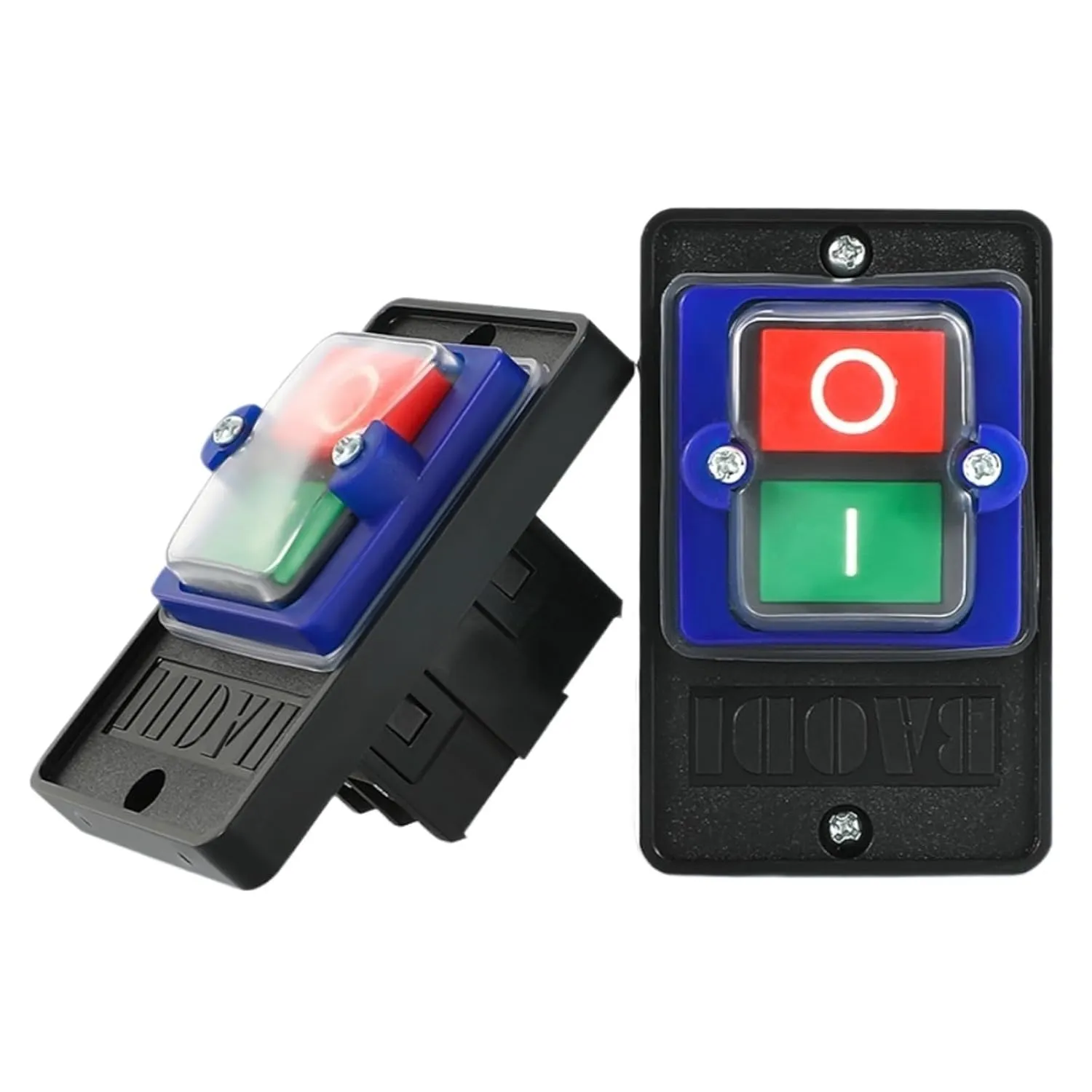 Push Button Switch KAO-5H KAO-5M 10A 380V for Cutting Machine Bench Drill Switch Waterproof Power on/Off Switch KAO-5(KAO-5M Blue)