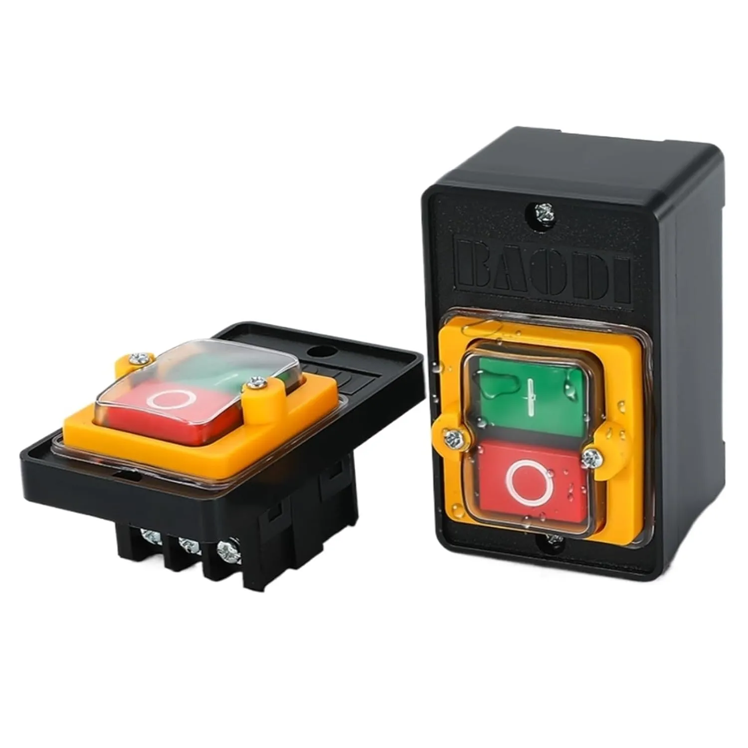 Push Button Switch KAO-5H KAO-5M 10A 380V for Cutting Machine Bench Drill Switch Waterproof Power on/Off Switch KAO-5(KAO-5M Blue)