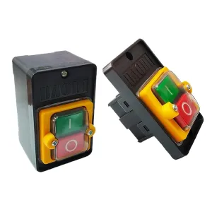 Push Button Switch KAO-5H KAO-5M 10A 380V for Cutting Machine Bench Drill Switch Waterproof Power on/Off Switch KAO-5(KAO-5M Blue)