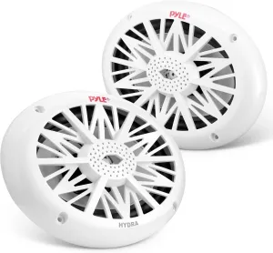 Pyle 6x9 Inch Dual Marine Speakers - 2 Way Waterproof and Weather Resistant Outdoor Audio Stereo Sound System with 260 Watt Power, Poly Carbon Cone and Cloth Surround - 1 Pair - PLMR692